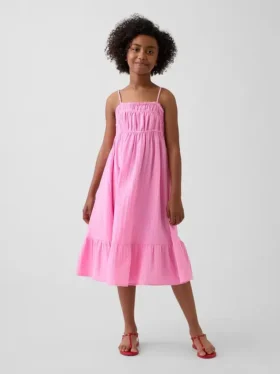 Robe mi-longue en gaze de coton pour enfant