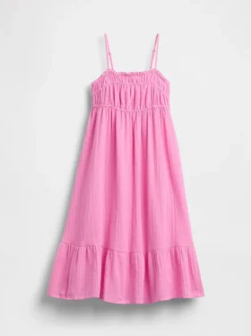 Robe mi-longue en gaze de coton pour enfant