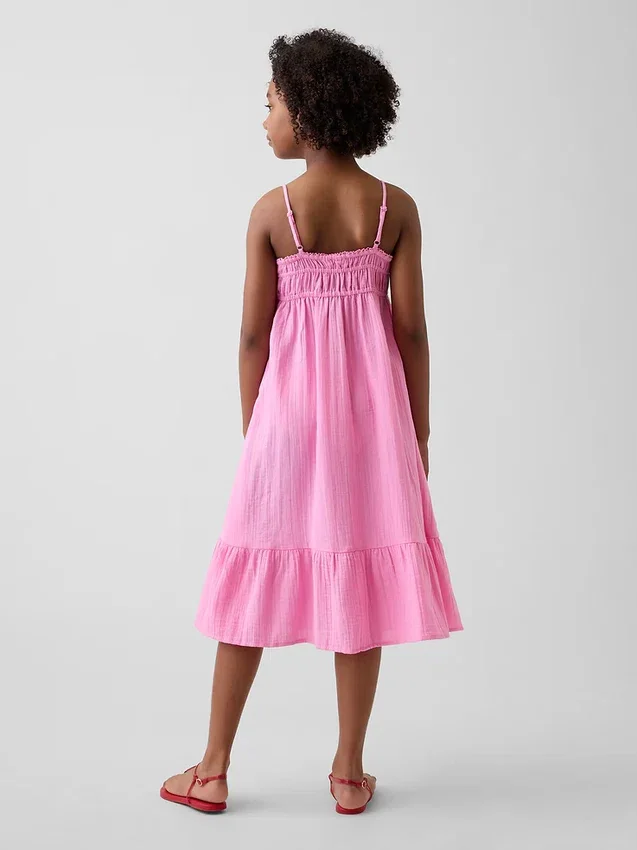 Robe mi-longue en gaze de coton pour enfant