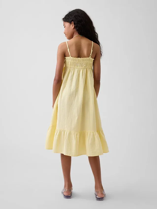 Robe mi-longue en gaze de coton pour enfant