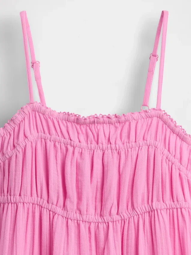 Robe mi-longue en gaze de coton pour enfant