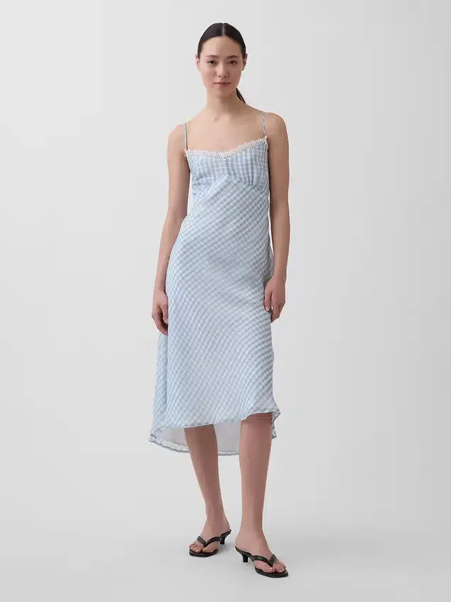 Robe mi-longue en vichy