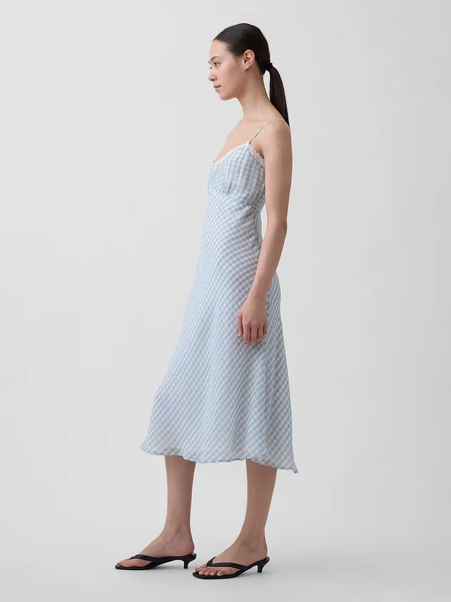 Robe mi-longue en vichy
