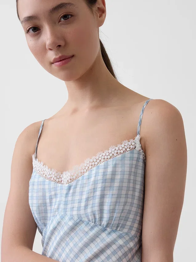 Robe mi-longue en vichy