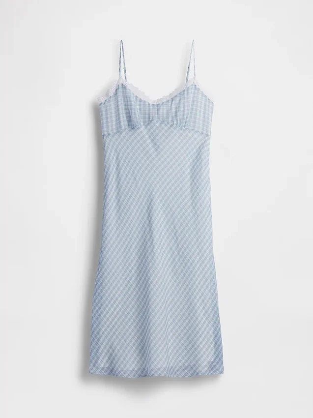 Robe mi-longue en vichy
