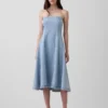 Robe midi en denim