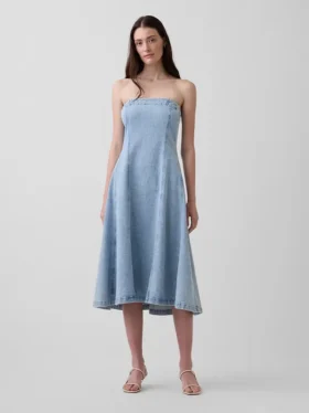 Robe midi en denim