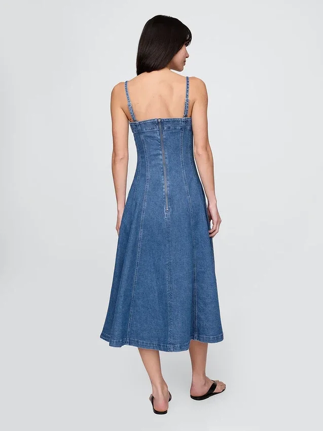 Robe midi en denim