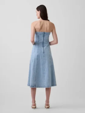 Robe midi en denim