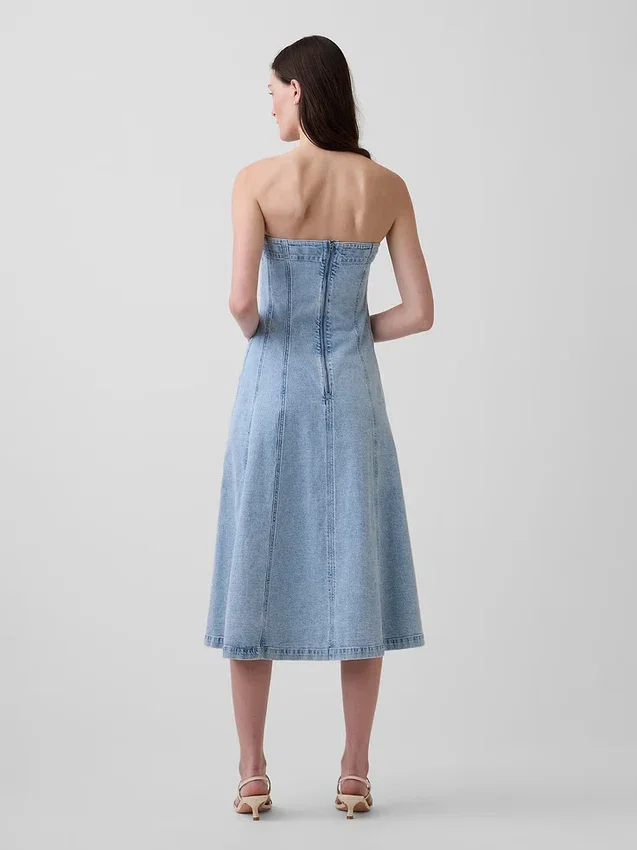 Robe midi en denim