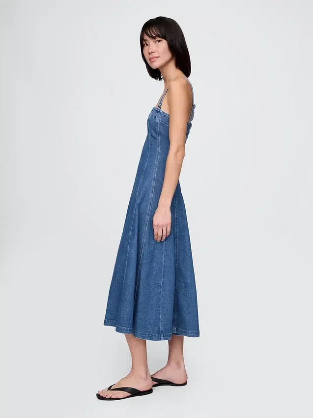 Robe midi en denim