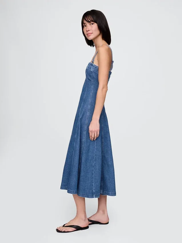 Robe midi en denim
