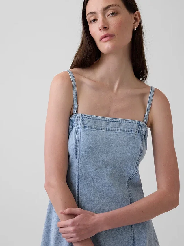 Robe midi en denim