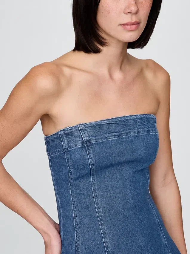 Robe midi en denim