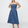 Robe midi en denim