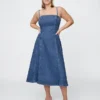 Robe midi en denim
