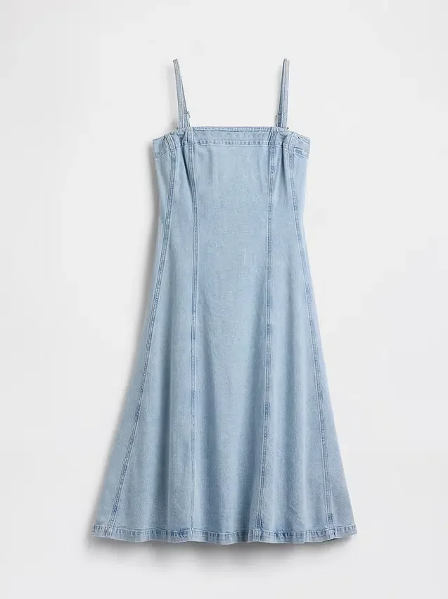 Robe midi en denim