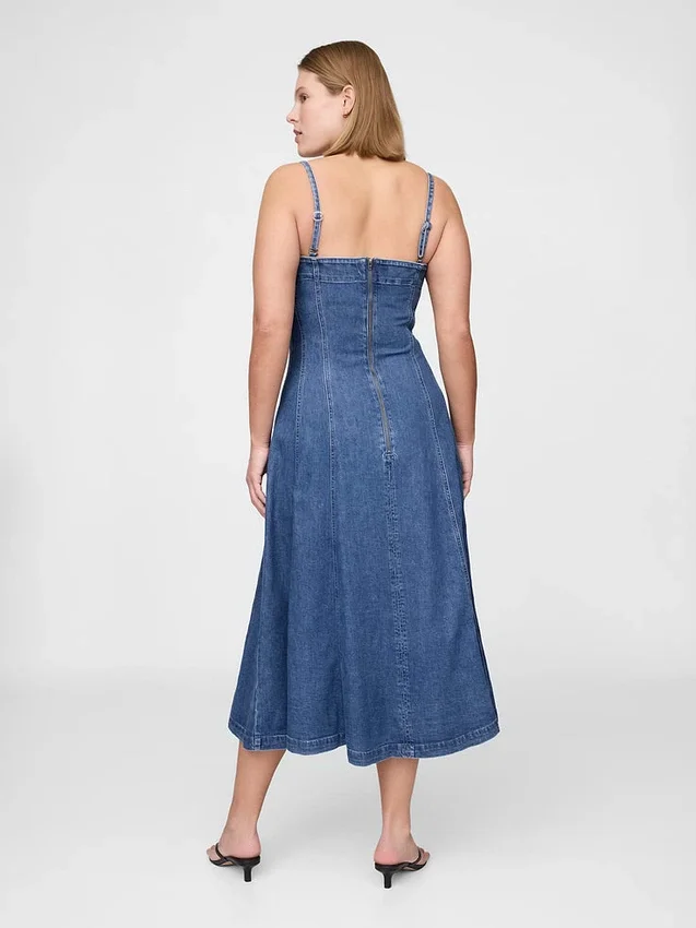 Robe midi en denim