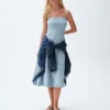Robe midi en denim