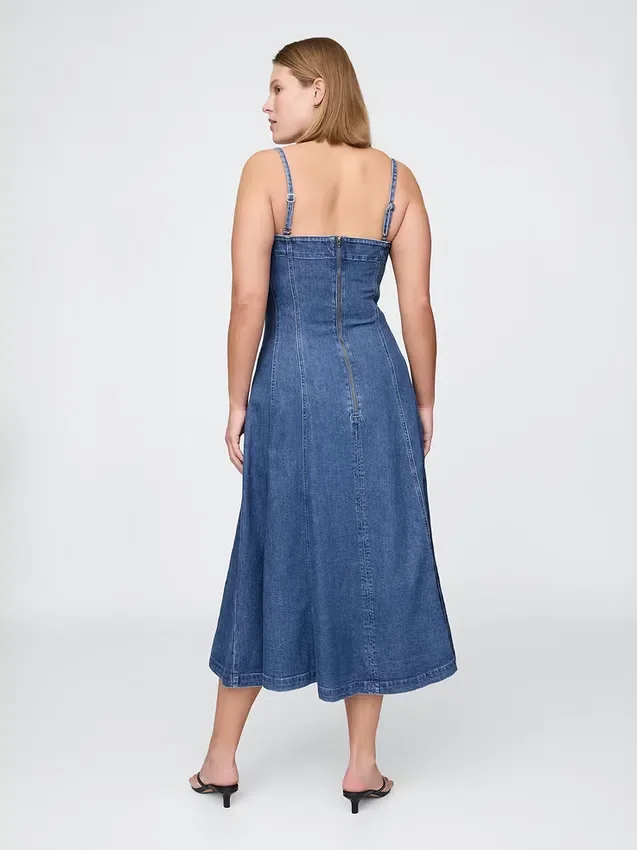 Robe midi en denim