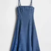 Robe midi en denim