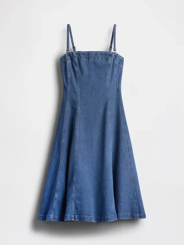 Robe midi en denim