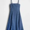 Robe midi en denim