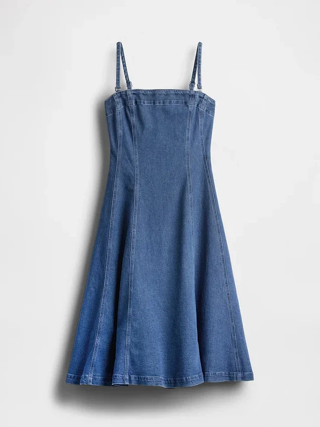 Robe midi en denim