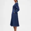 Robe midi en denim à encolure en cœur