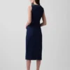 Robe midi moulante en denim