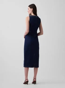 Robe midi moulante en denim