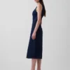 Robe midi moulante en denim
