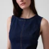 Robe midi moulante en denim