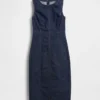 Robe midi moulante en denim