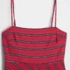 Robe midi à rayures et col en forme de mouchoir
