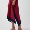 Robe midi à rayures et col en forme de mouchoir
