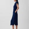 Robe midi utilitaire en denim à nouer à la taille