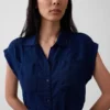 Robe midi utilitaire en denim à nouer à la taille