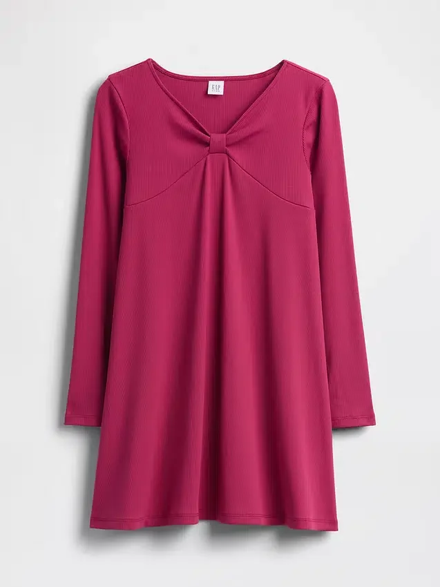 Robe à nœud en maille côtelée pour enfant