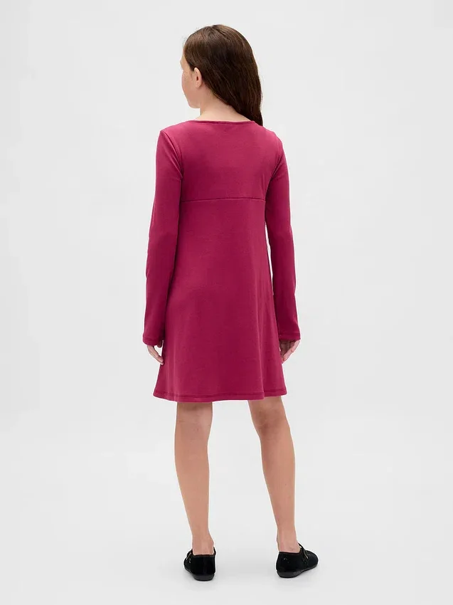 Robe à nœud en maille côtelée pour enfant