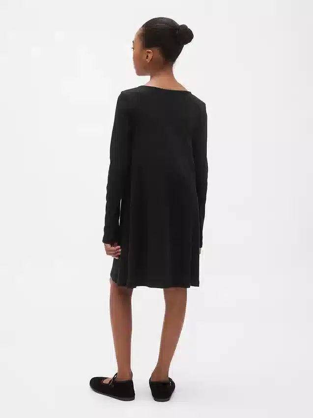 Robe à nœud en maille côtelée pour enfant