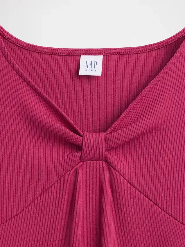 Robe à nœud en maille côtelée pour enfant