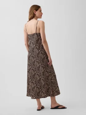 Robe nuisette mi-longue à imprimé zèbre