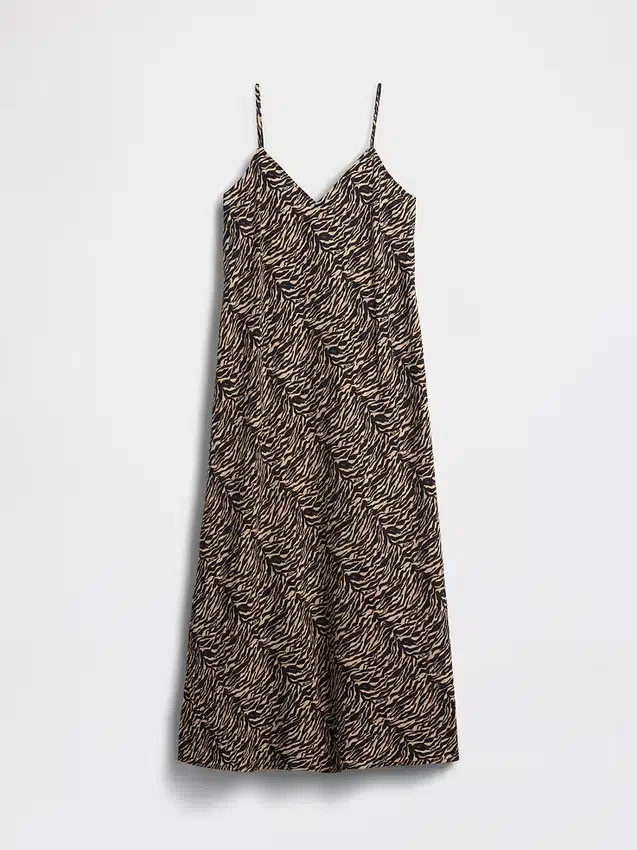 Robe nuisette mi-longue à imprimé zèbre