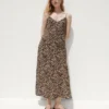 Robe nuisette mi-longue à imprimé zèbre