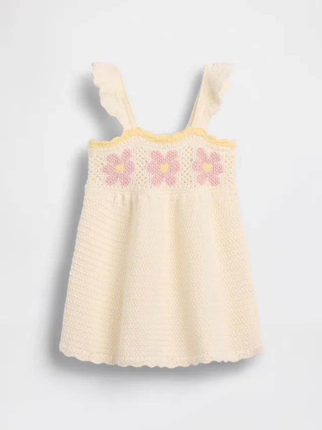 Robe pour bébé à fleurs en crochet