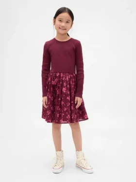 Robe pour enfant en mélange de matières