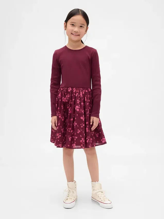 Robe pour enfant en mélange de matières