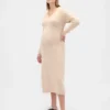 Robe-pull de maternité à col en V CashSoft
