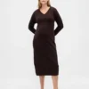 Robe-pull de maternité à col en V CashSoft